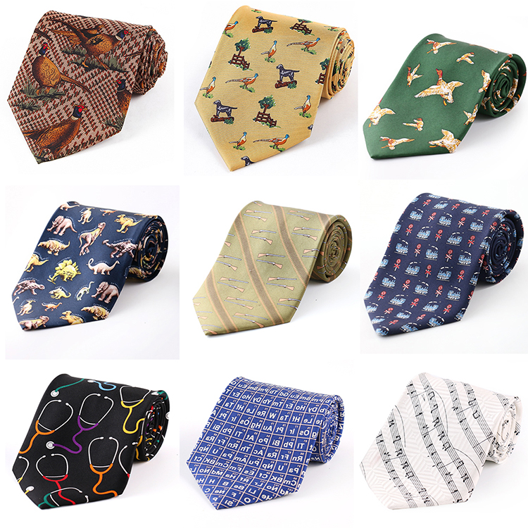 Silk Necktie Animals Printed Tie